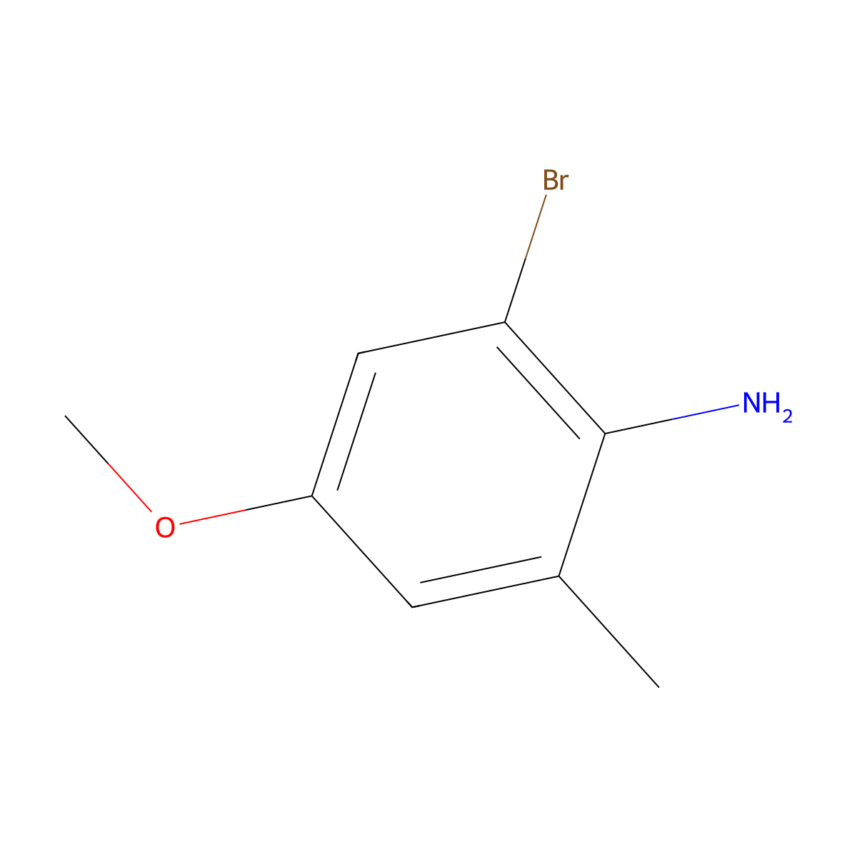 2-Bromo-4-methoxy-6-methylaniline molecular structure, CAS 1100394-71-5