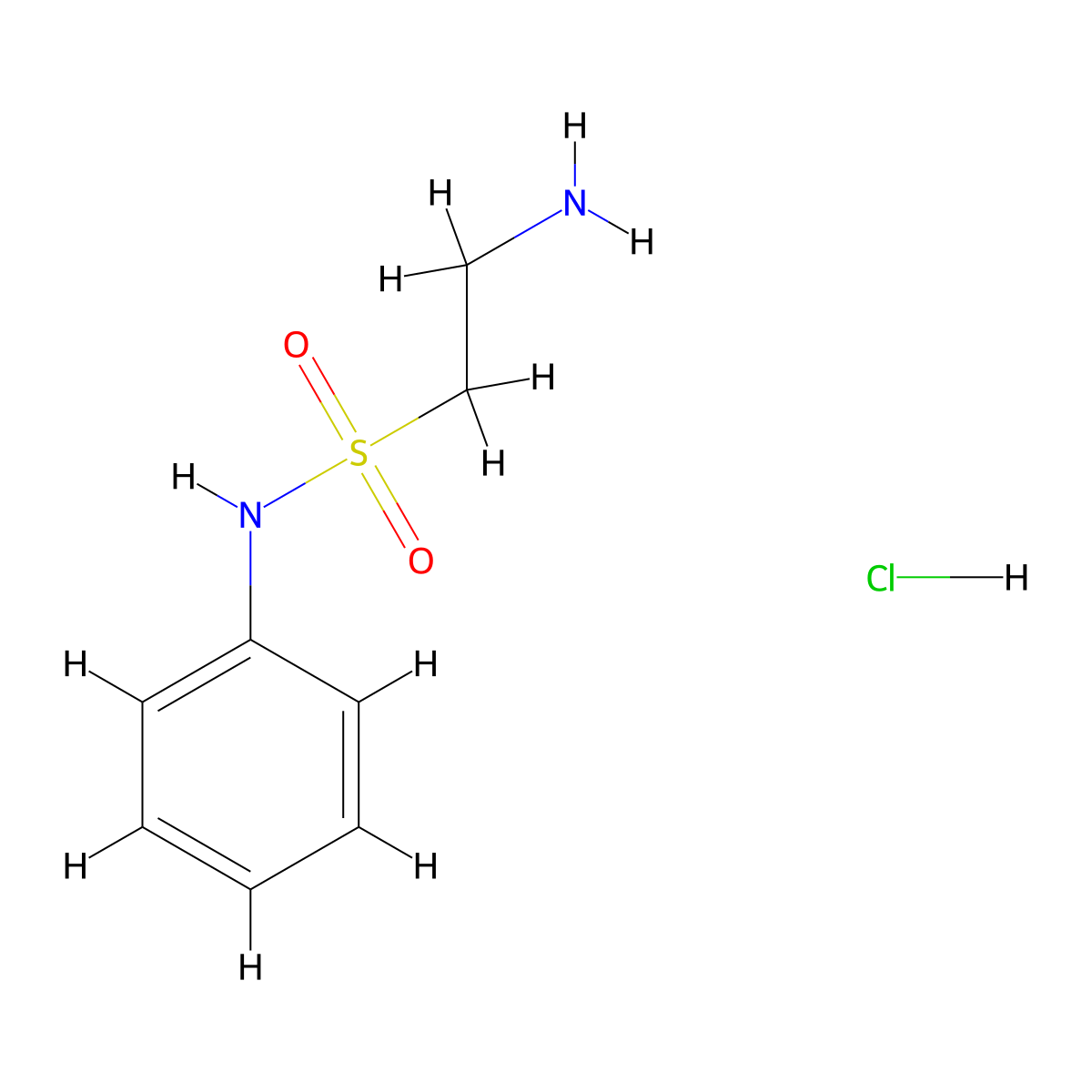 2-amino-N-phenylethane-1-sulfonamide hydrochloride molecular structure, CAS 1100424-69-8