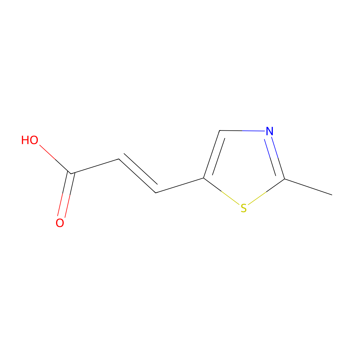 3-(2-Methyl-1,3-thiazol-5-yl)prop-2-enoic acid molecular structure, CAS 1100424-91-6
