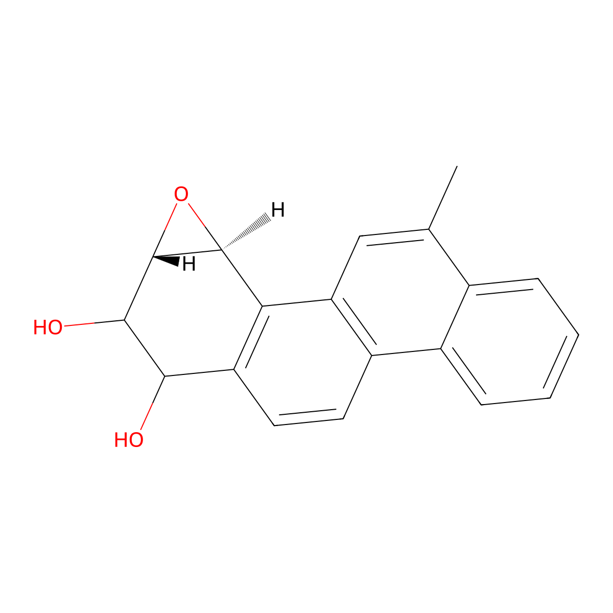 anti-trans-1,2,3,4-Tetrahydro-6-methylchrysene-1,2-diol-3,4-epoxide molecular structure, CAS 110044-40-1