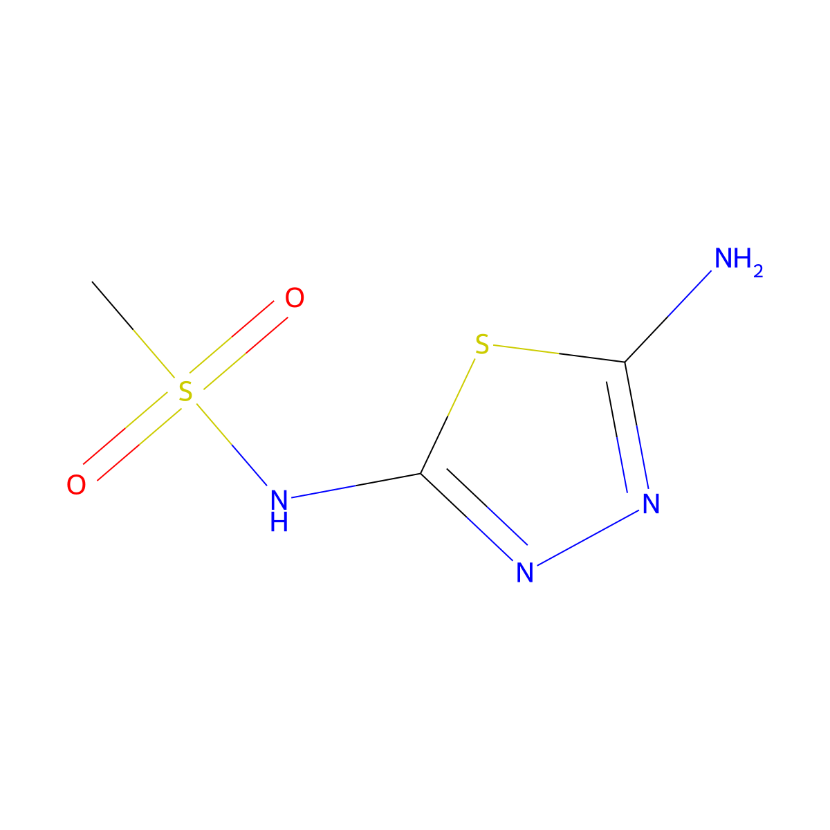 N-(5-amino-1,3,4-thiadiazol-2-yl)methanesulfonamide molecular structure, CAS 1100459-09-3