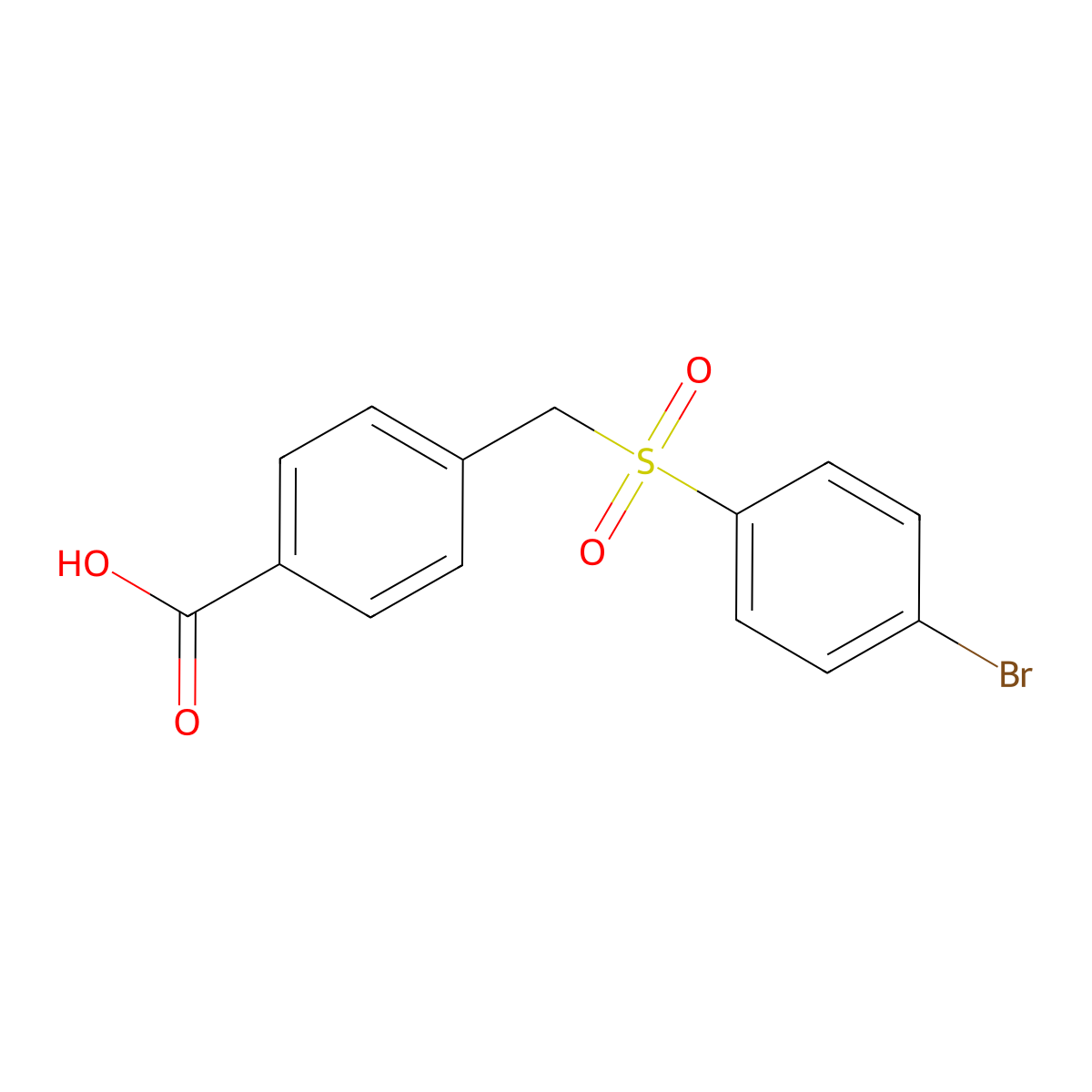 4-{[(4-Bromophenyl)sulfonyl]methyl}benzoic acid molecular structure, CAS 110046-40-7