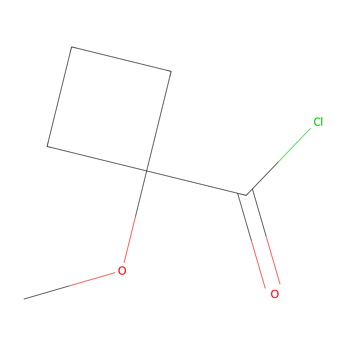 1-Methoxycyclobutane-1-carbonyl chloride molecular structure, CAS 110046-66-7
