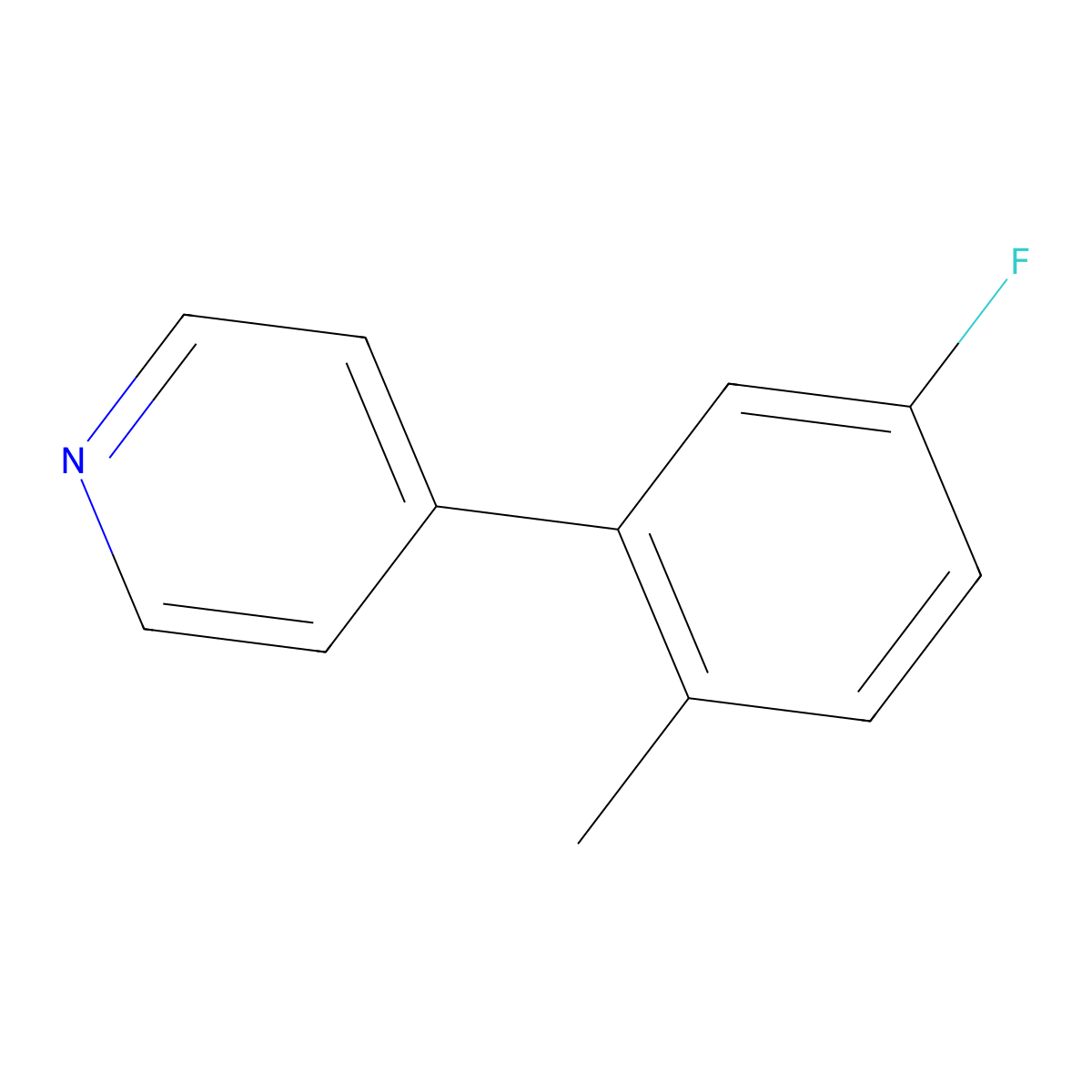 4-(5-Fluoro-2-methylphenyl)pyridine molecular structure, CAS 1100513-31-2