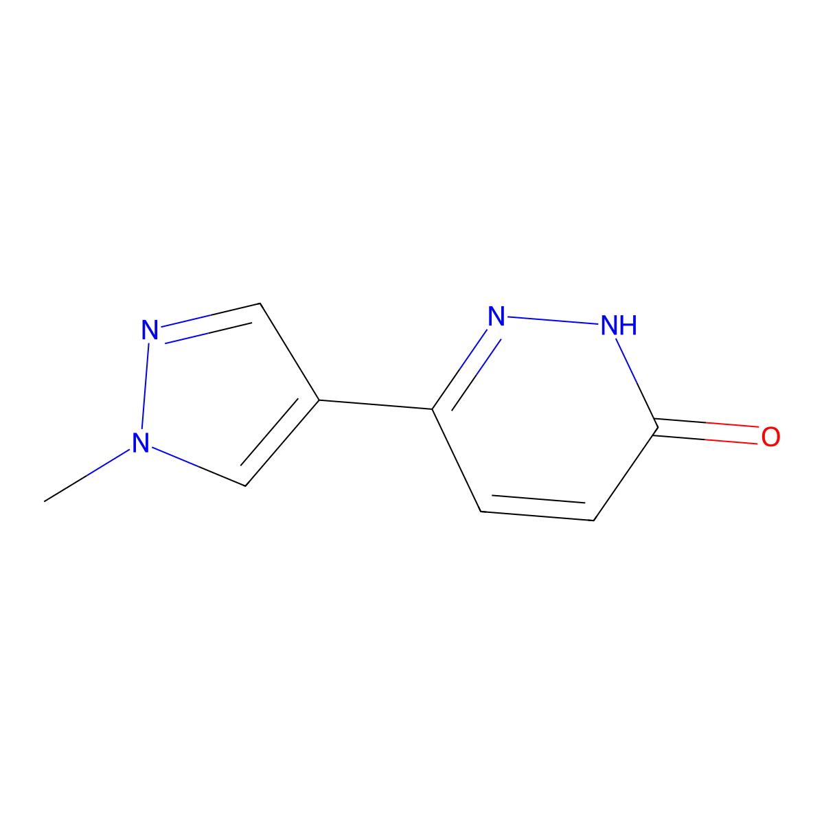 6-(1-methyl-1H-pyrazol-4-yl)pyridazin-3(2H)-one molecular structure, CAS 1100598-49-9