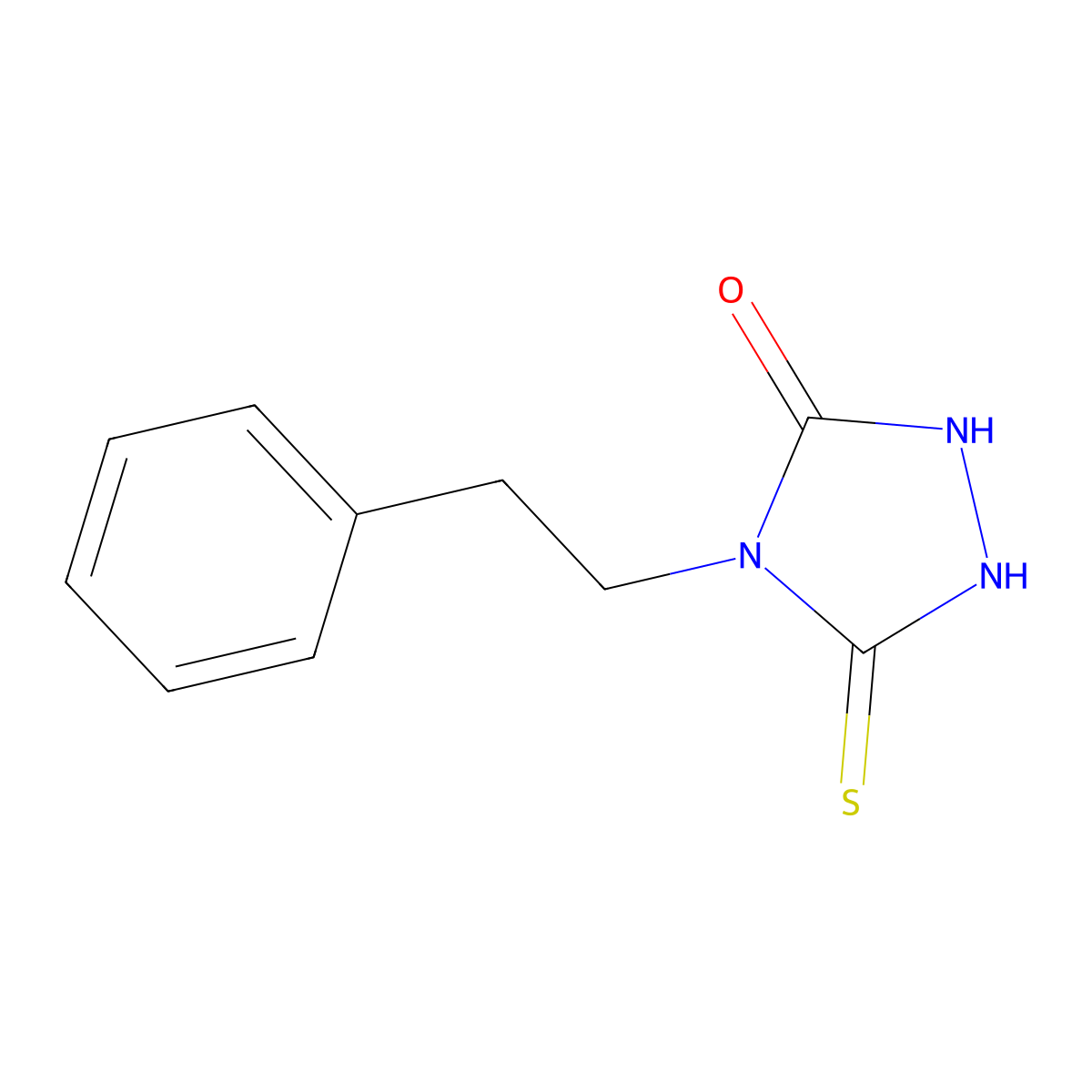 5-mercapto-4-(2-phenylethyl)-4H-1,2,4-triazol-3-ol molecular structure, CAS 110062-45-8