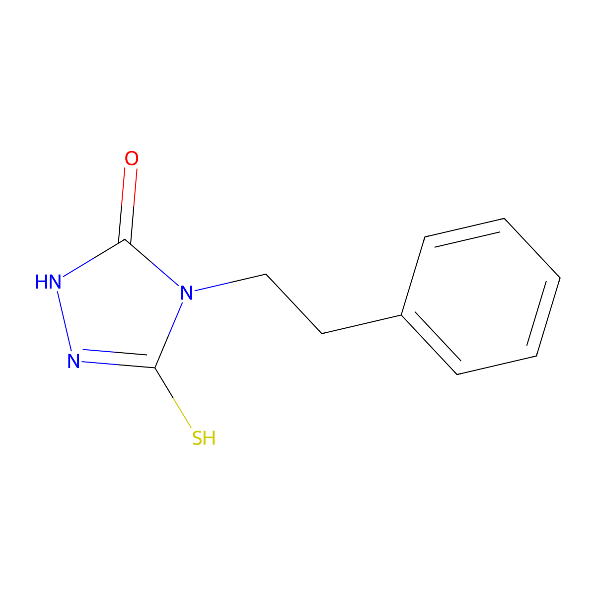 5-mercapto-4-(2-phenylethyl)-4H-1,2,4-triazol-3-ol molecular structure, CAS 110062-45-8