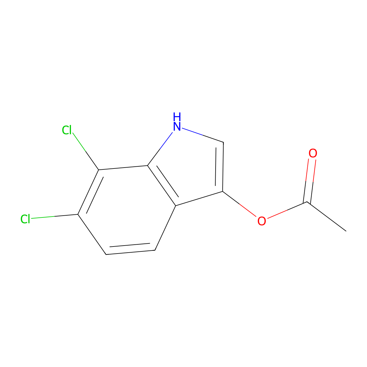 1H-Indol-3-ol, 6,7-dichloro-, 3-acetate molecular structure, CAS 110062-72-1