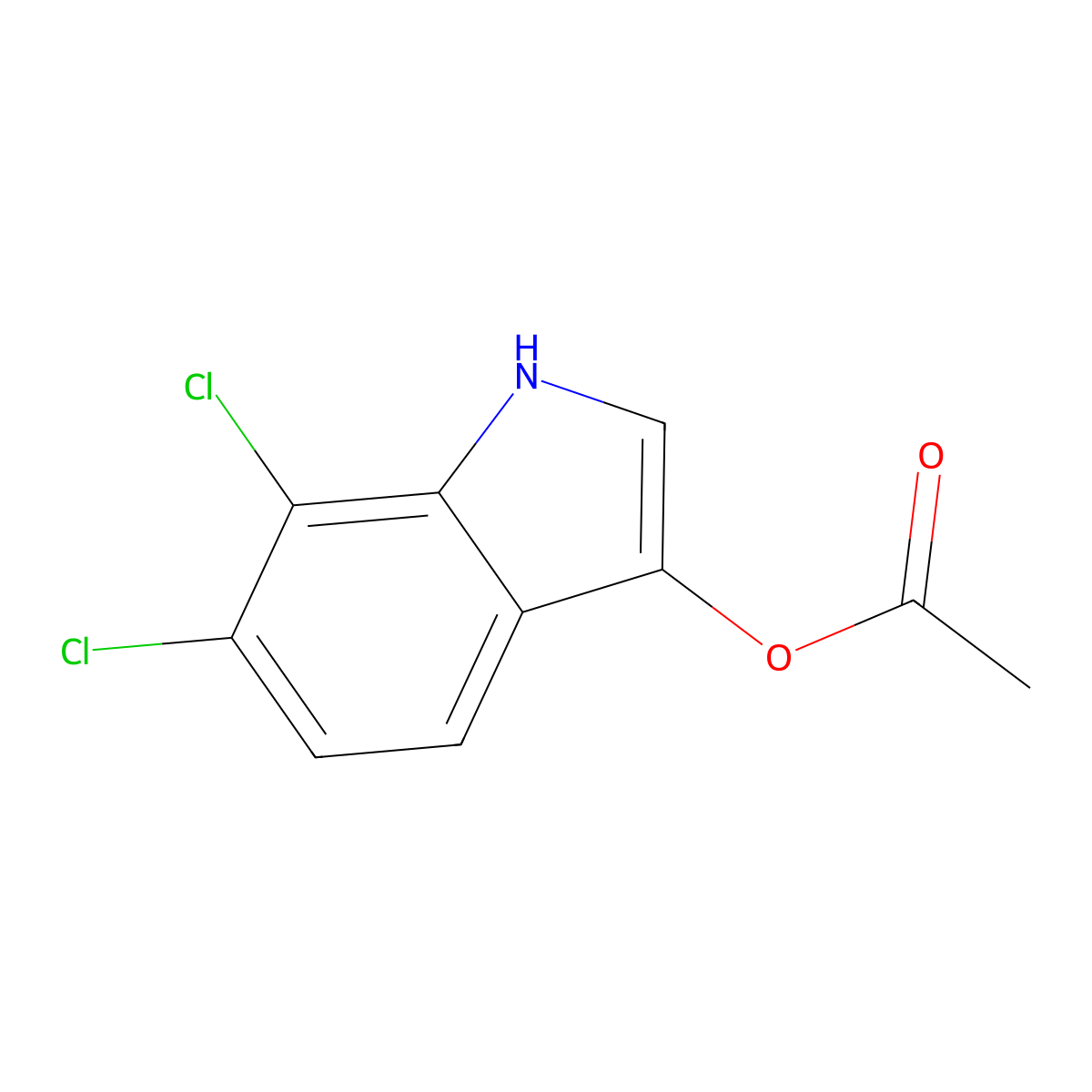 1H-Indol-3-ol, 6,7-dichloro-, 3-acetate molecular structure, CAS 110062-72-1