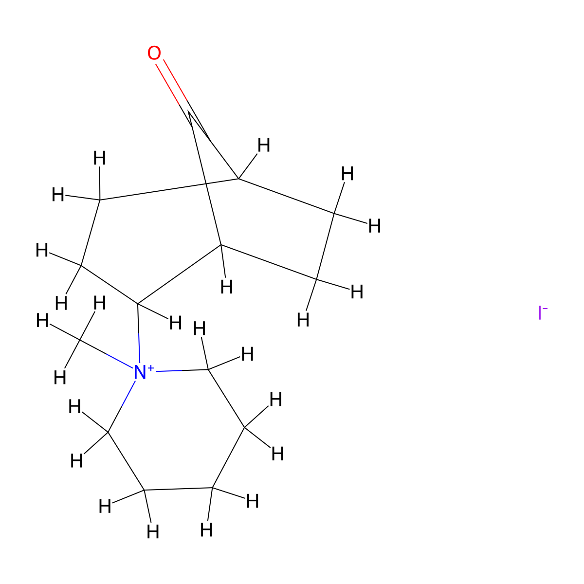 4-(1-Methylpiperidin-1-ium-1-yl)bicyclo[3.2.1]octan-8-one;iodide molecular structure, CAS 1100642-52-1