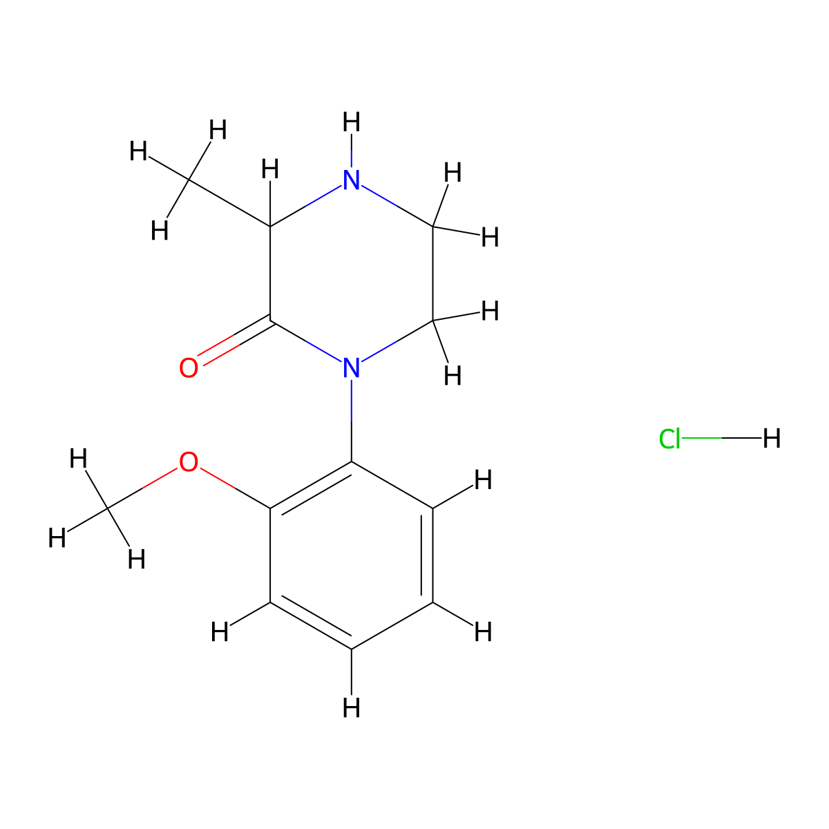 1-(2-Methoxy-phenyl)-3-methyl-piperazin-2-one hydrochloride molecular structure, CAS 1100706-64-6