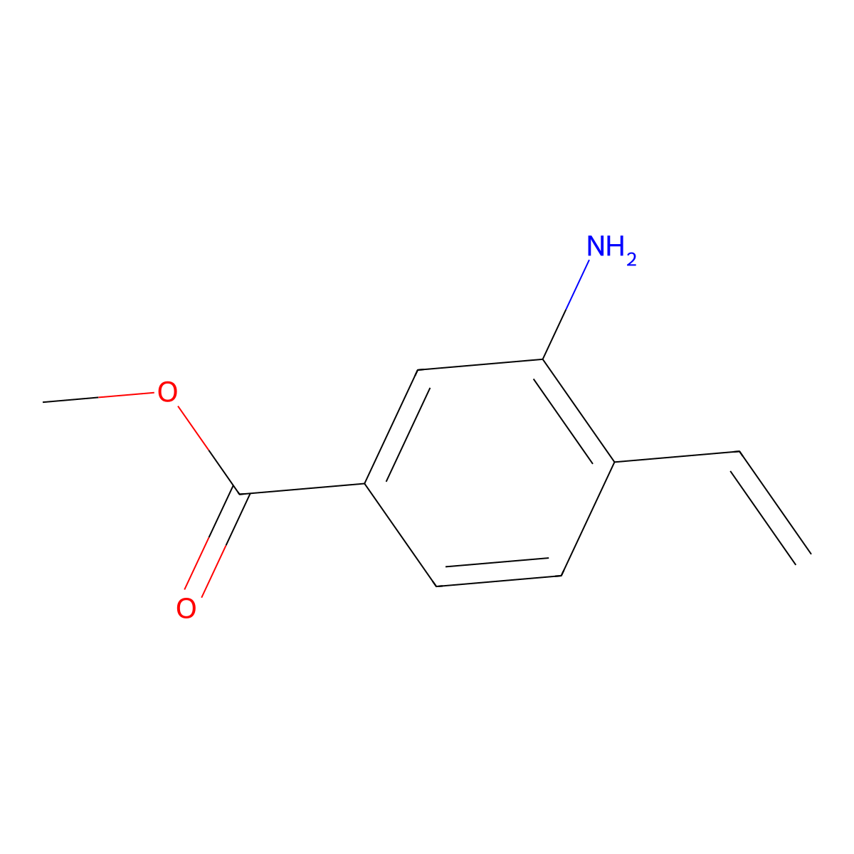 Methyl 3-amino-4-vinylbenzoate molecular structure, CAS 110073-69-3