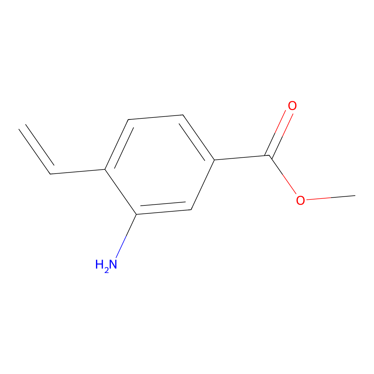 Methyl 3-amino-4-vinylbenzoate molecular structure, CAS 110073-69-3