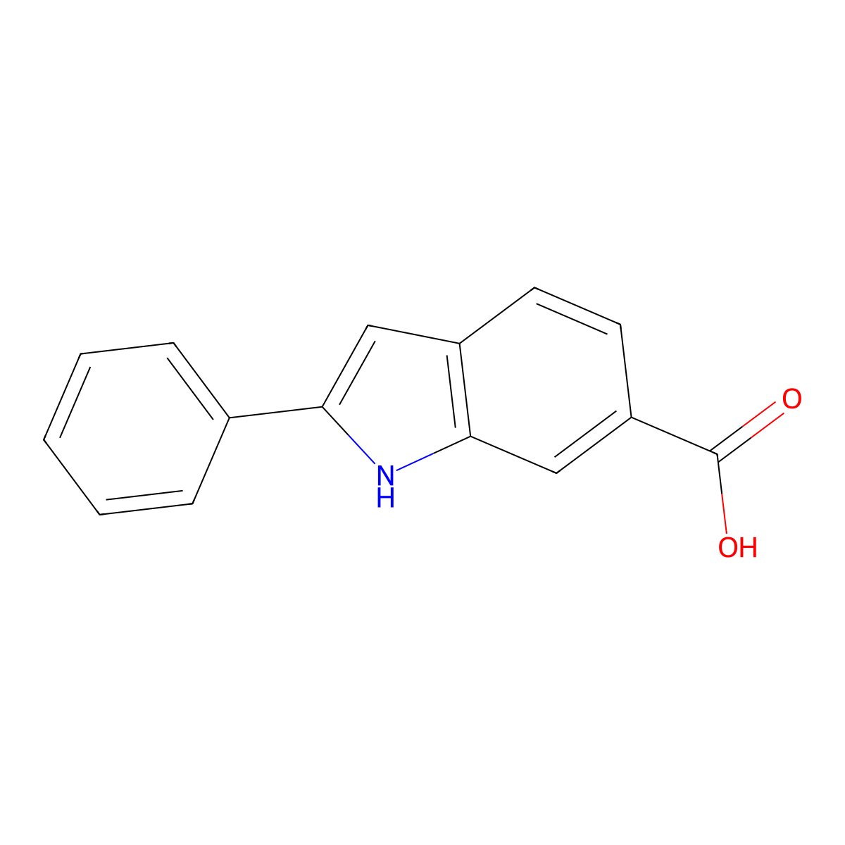 2-phenyl-1H-indole-6-carboxylic acid molecular structure, CAS 110073-83-1