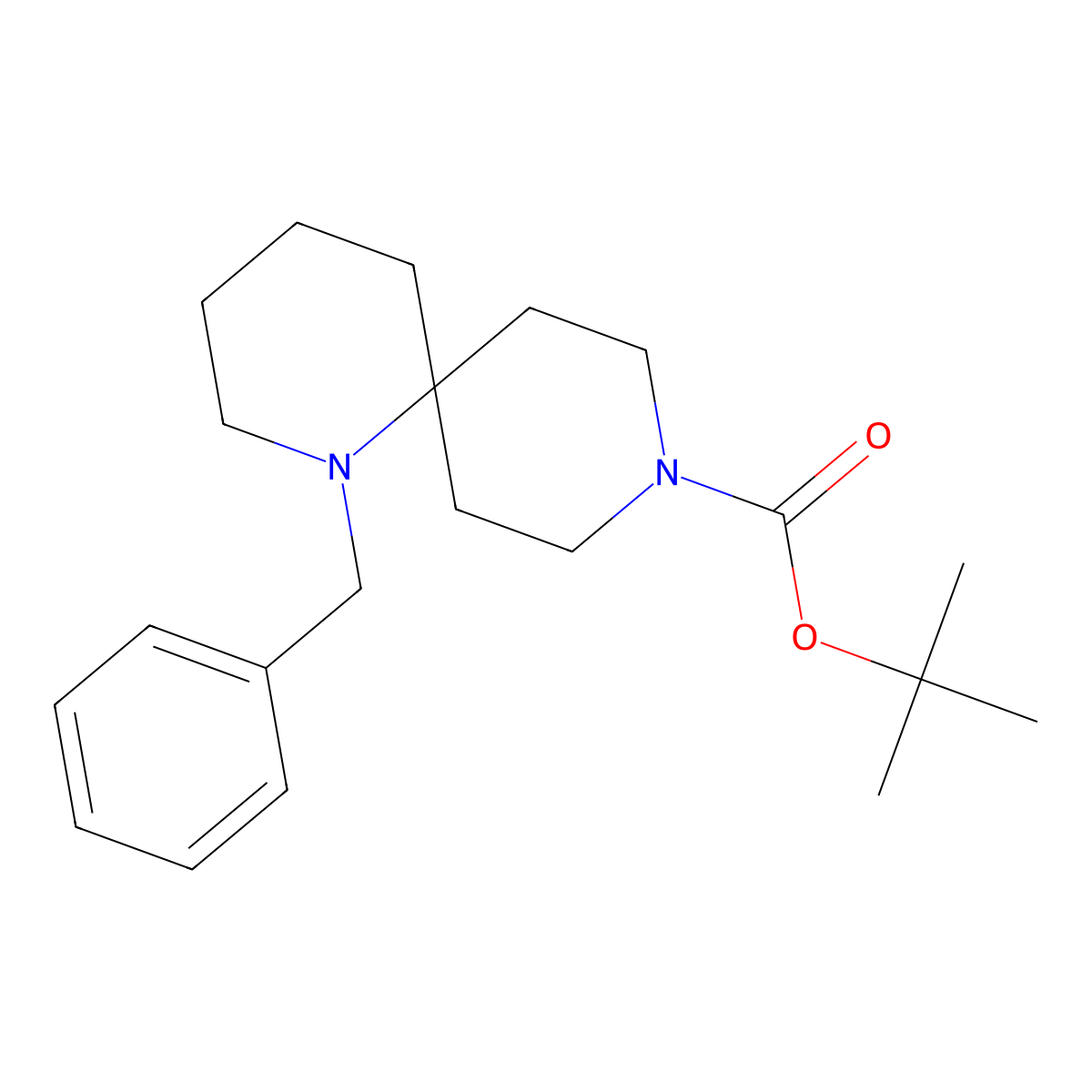 tert-Butyl 1-benzyl-1,9-diazaspiro[5.5]undecane-9-carboxylate molecular structure, CAS 1100748-67-1