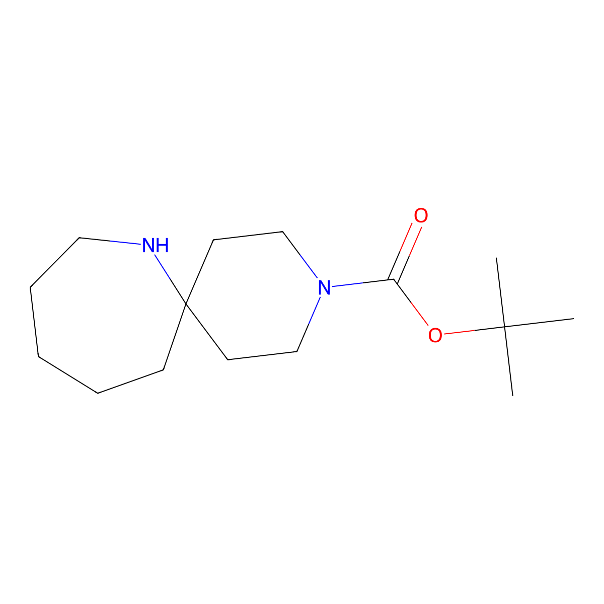 Tert-butyl 3,7-diazaspiro[5.6]dodecane-3-carboxylate molecular structure, CAS 1100748-75-1