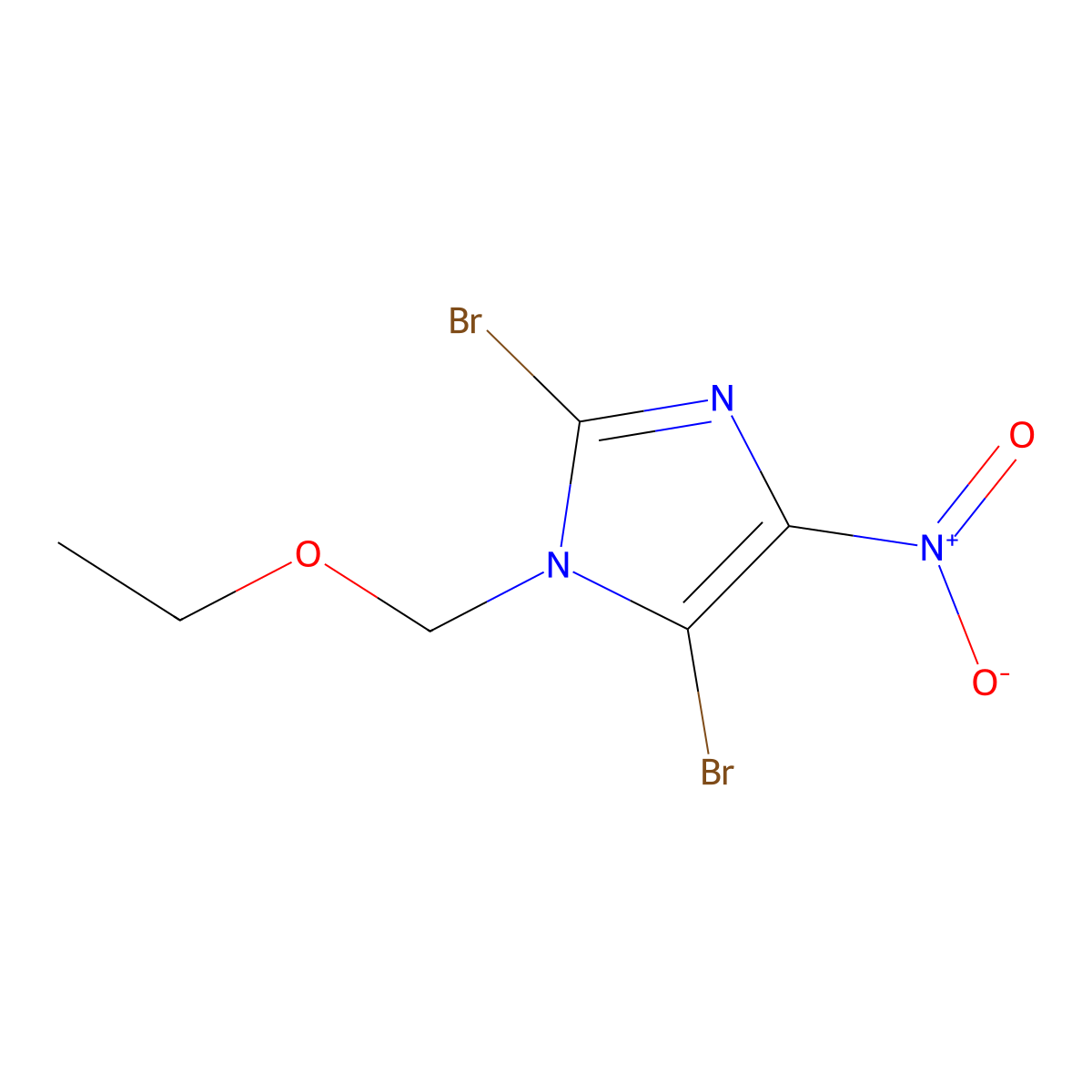 2,5-Dibromo-1-(ethoxymethyl)-4-nitro-1H-imidazole molecular structure, CAS 1100750-08-0