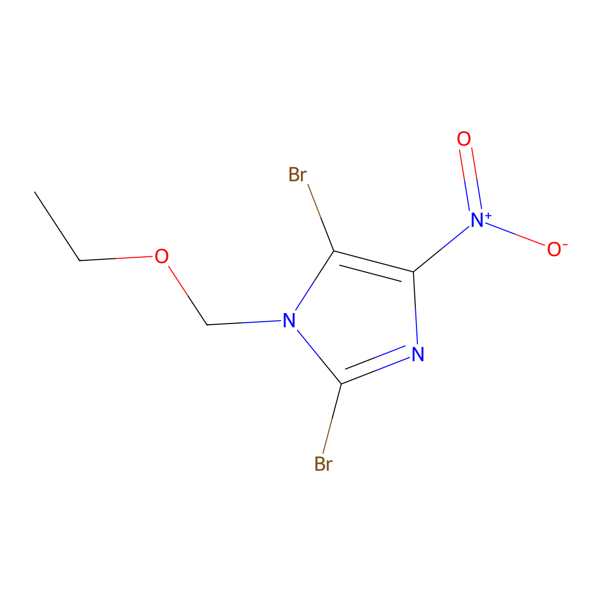 2,5-Dibromo-1-(ethoxymethyl)-4-nitro-1H-imidazole molecular structure, CAS 1100750-08-0