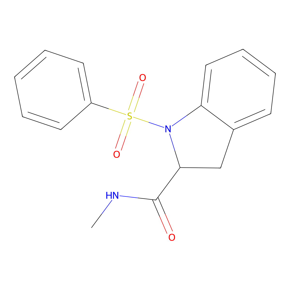 N-methyl-1-(phenylsulfonyl)indoline-2-carboxamide molecular structure, CAS 1100751-59-4