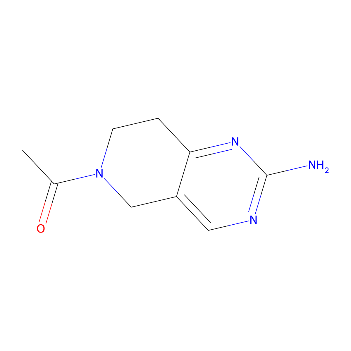 1-{2-amino-5H,6H,7H,8H-pyrido[4,3-d]pyrimidin-6-yl}ethan-1-one molecular structure, CAS 1100752-63-3