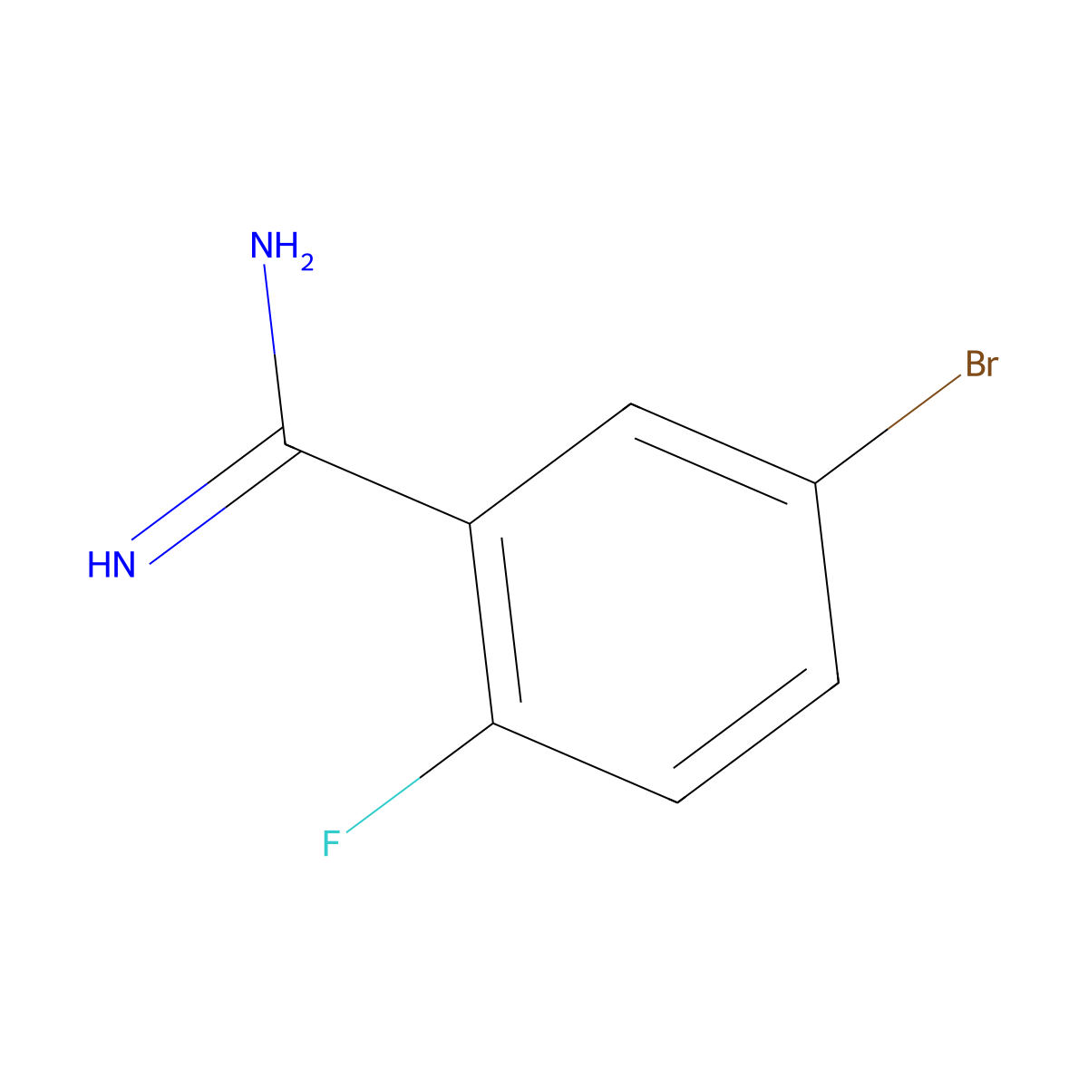 5-Bromo-2-fluorobenzimidamide molecular structure, CAS 1100752-70-2