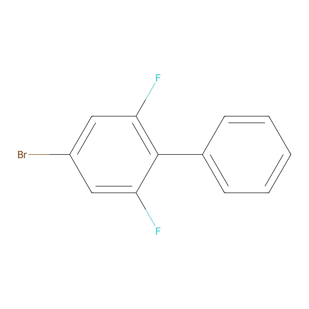 5-Bromo-1,3-difluoro-2-phenylbenzene molecular structure, CAS 1100752-82-6