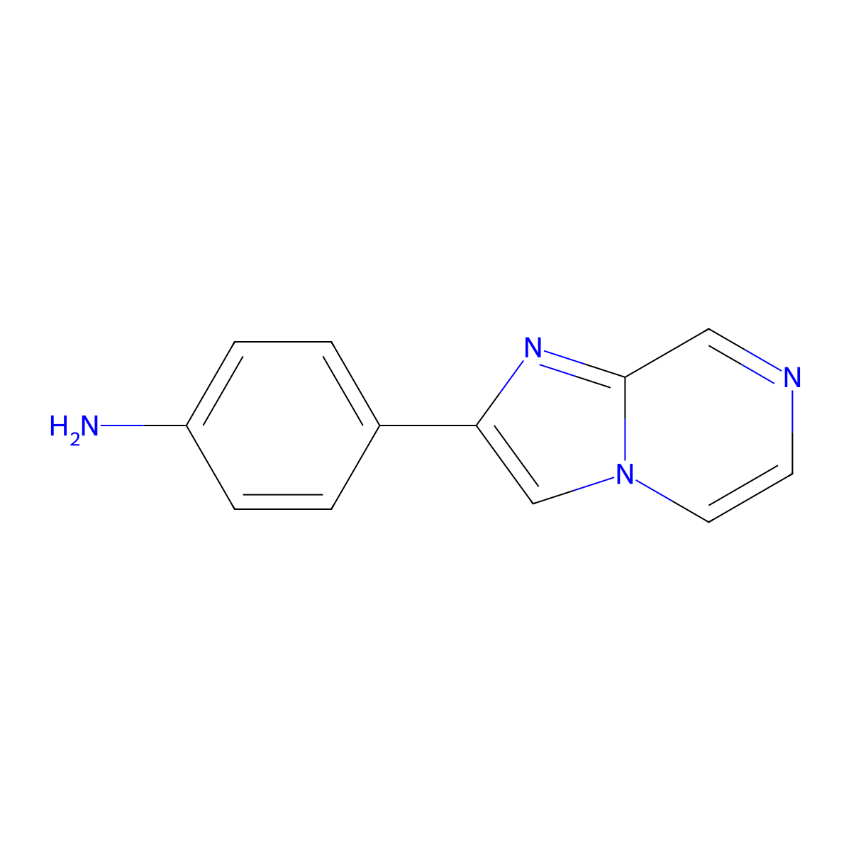 4-{Imidazo[1,2-a]pyrazin-2-yl}aniline molecular structure, CAS 1100752-90-6