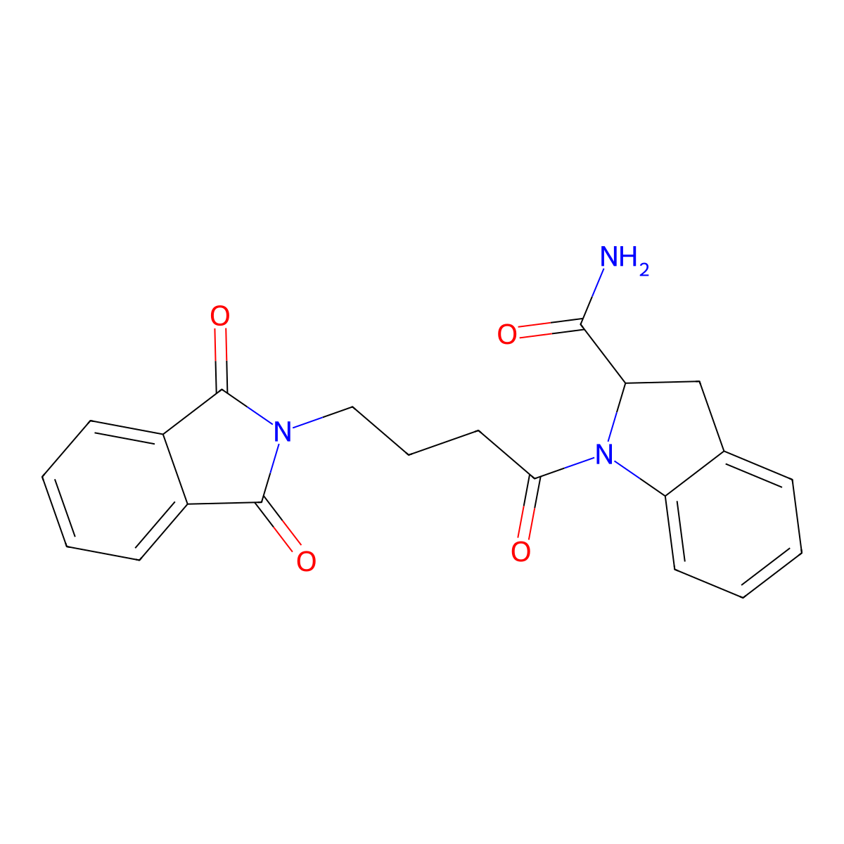 1-(4-(1,3-Dioxoisoindolin-2-yl)butanoyl)indoline-2-carboxamide molecular structure, CAS 1100757-55-8