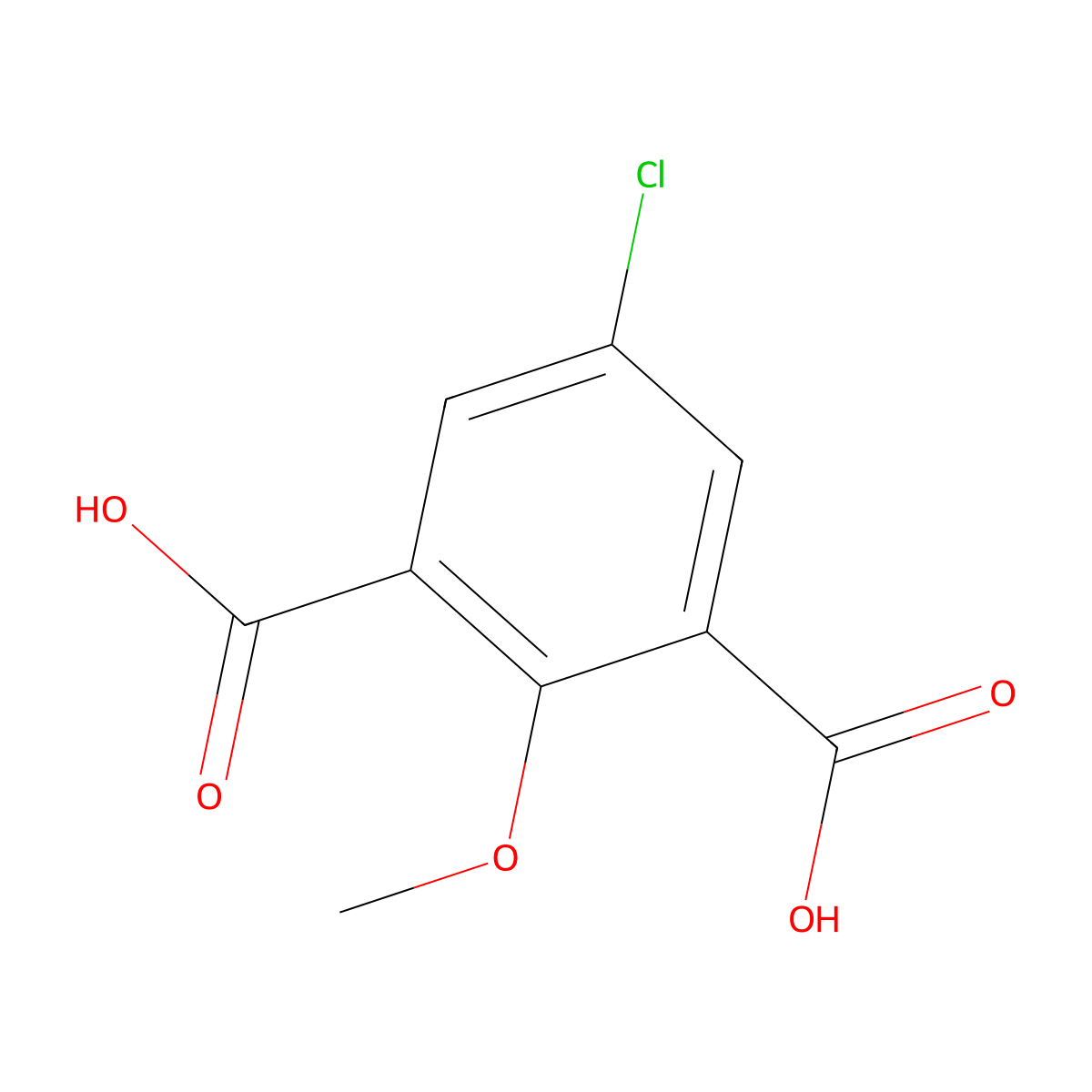 5-Chloro-2-methoxy-1,3-benzenedicarboxylic Acid molecular structure, CAS 1100758-09-5