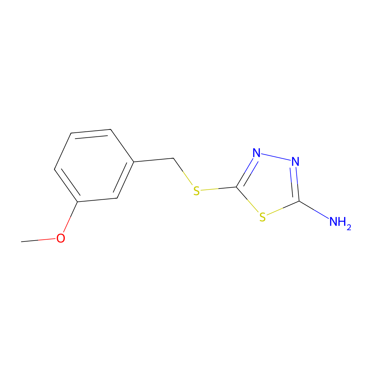 5-((3-Methoxybenzyl)sulfanyl)-1,3,4-thiadiazol-2-amine molecular structure, CAS 110076-51-2