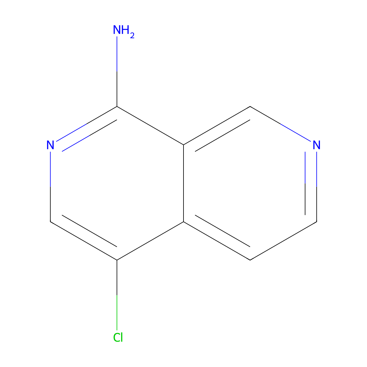 4-Chloro-2,7-naphthyridin-1-amine molecular structure, CAS 1100760-58-4