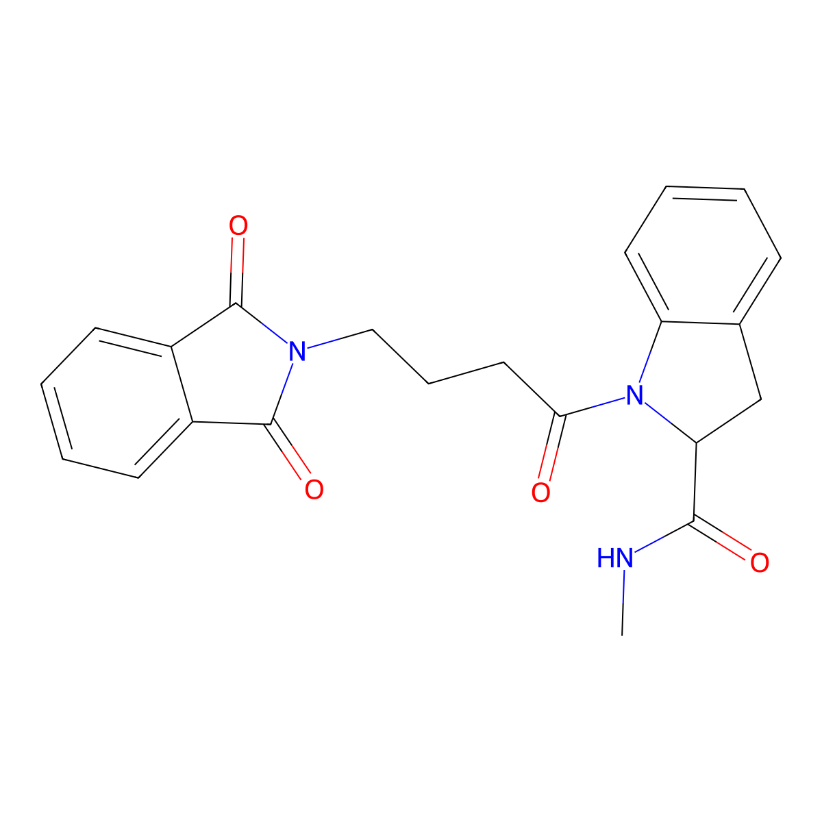 1-(4-(1,3-dioxoisoindolin-2-yl)butanoyl)-N-methylindoline-2-carboxamide molecular structure, CAS 1100762-25-1
