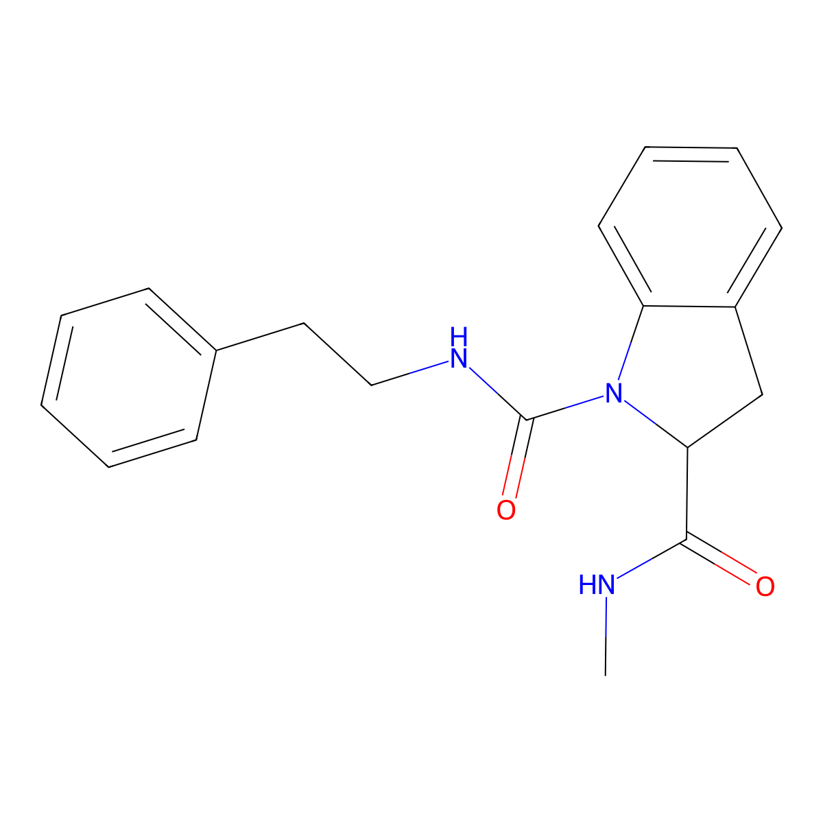 N2-methyl-N1-phenethylindoline-1,2-dicarboxamide molecular structure, CAS 1100762-98-8