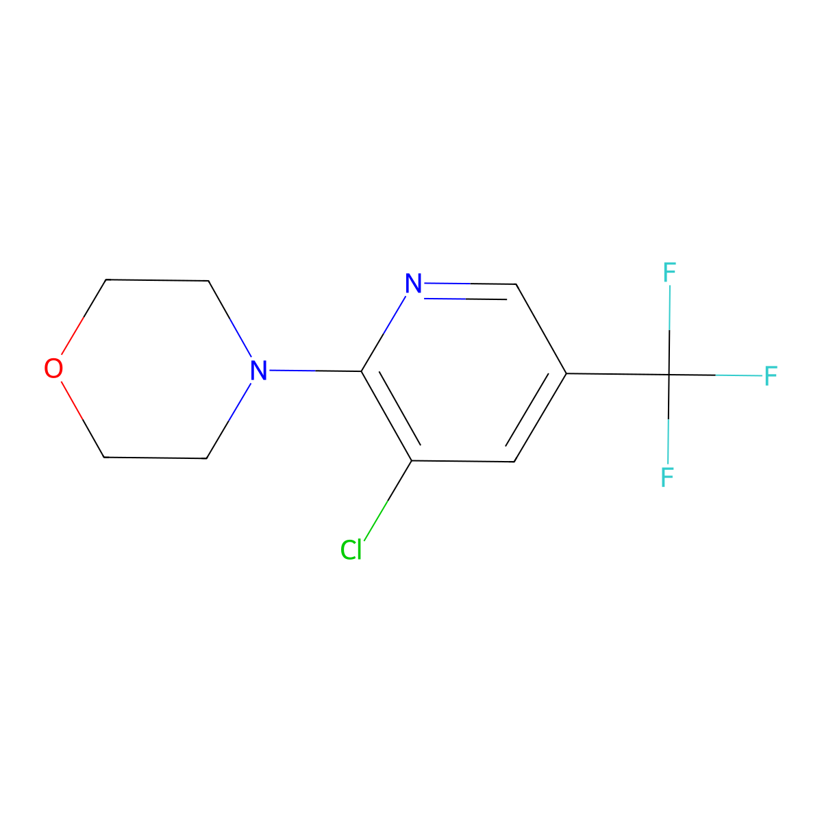 4-(3-Chloro-5-(trifluoromethyl)pyridin-2-yl)morpholine molecular structure, CAS 1100767-03-0