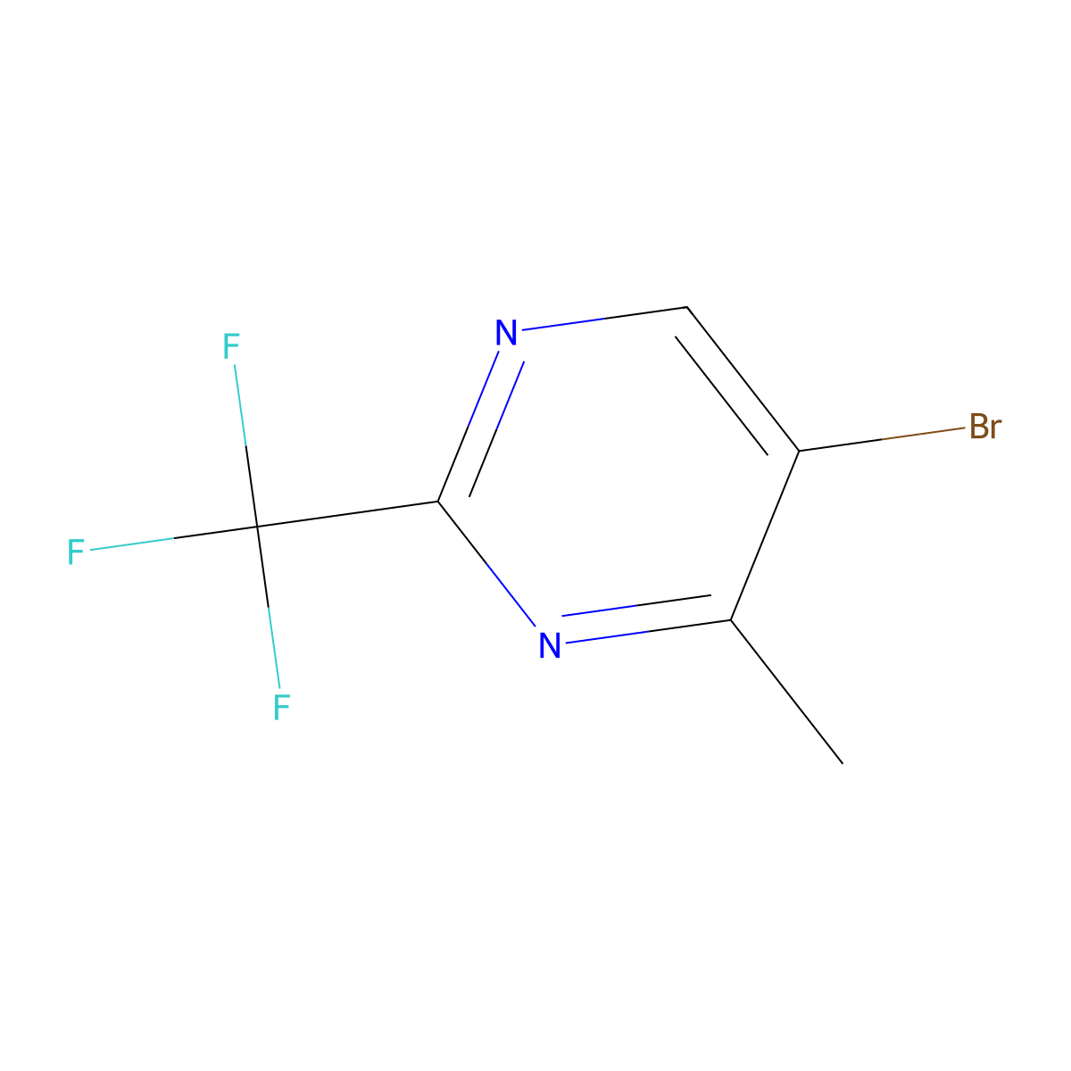 5-Bromo-4-methyl-2-(trifluoromethyl)pyrimidine molecular structure, CAS 1100767-04-1