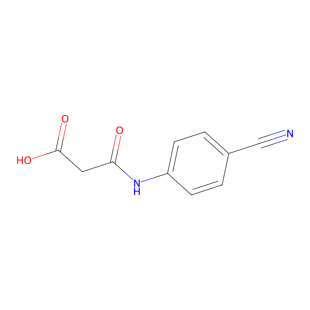 3-((4-Cyanophenyl)amino)-3-oxopropanoic acid molecular structure, CAS 1100767-21-2