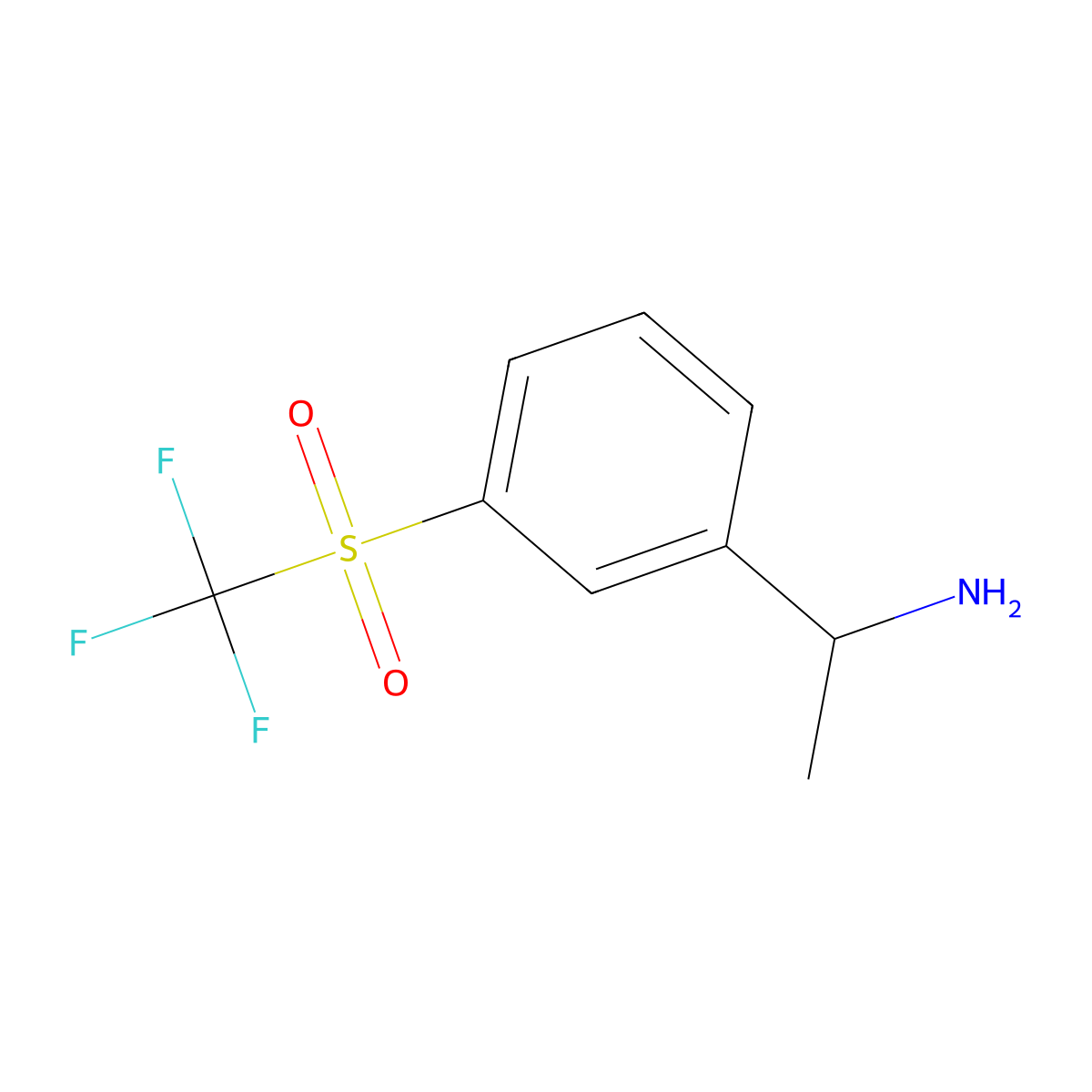 1-(3-Trifluoromethanesulfonylphenyl)ethan-1-amine molecular structure, CAS 1100768-11-3
