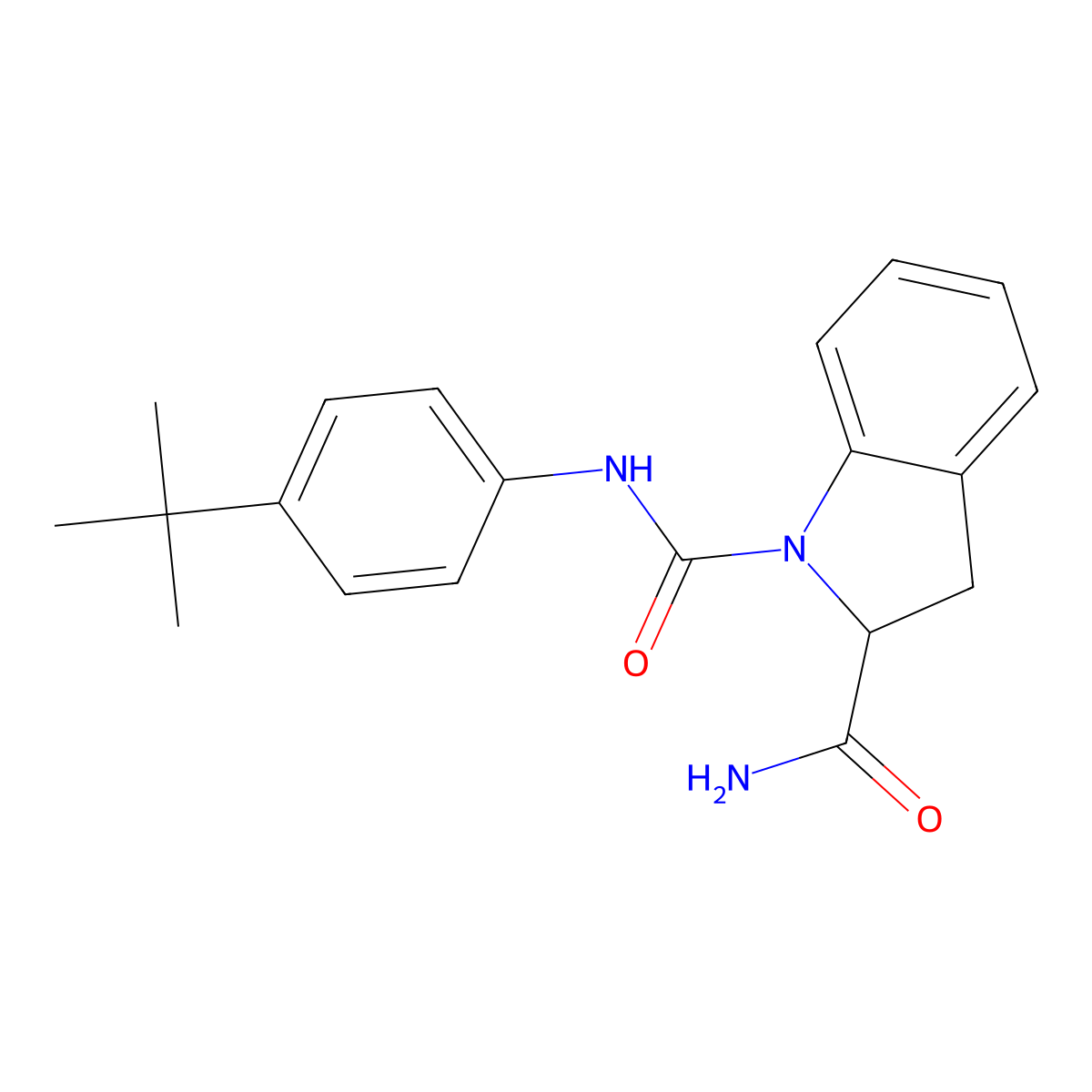 N1-(4-(tert-butyl)phenyl)indoline-1,2-dicarboxamide molecular structure, CAS 1100792-95-7