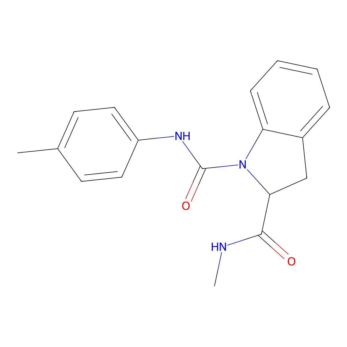 N2-methyl-N1-(p-tolyl)indoline-1,2-dicarboxamide molecular structure, CAS 1100793-20-1