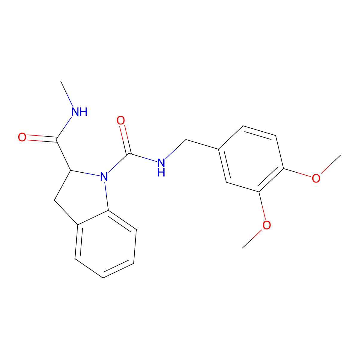 N1-(3,4-dimethoxybenzyl)-N2-methylindoline-1,2-dicarboxamide molecular structure, CAS 1100793-26-7