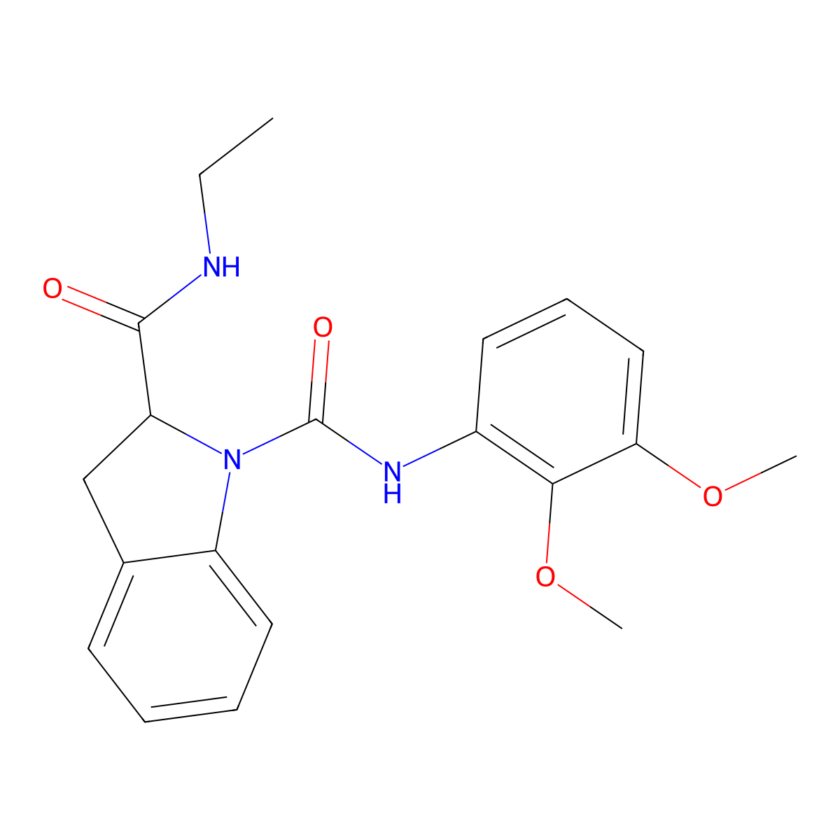 N1-(2,3-dimethoxyphenyl)-N2-ethylindoline-1,2-dicarboxamide molecular structure, CAS 1100800-18-7