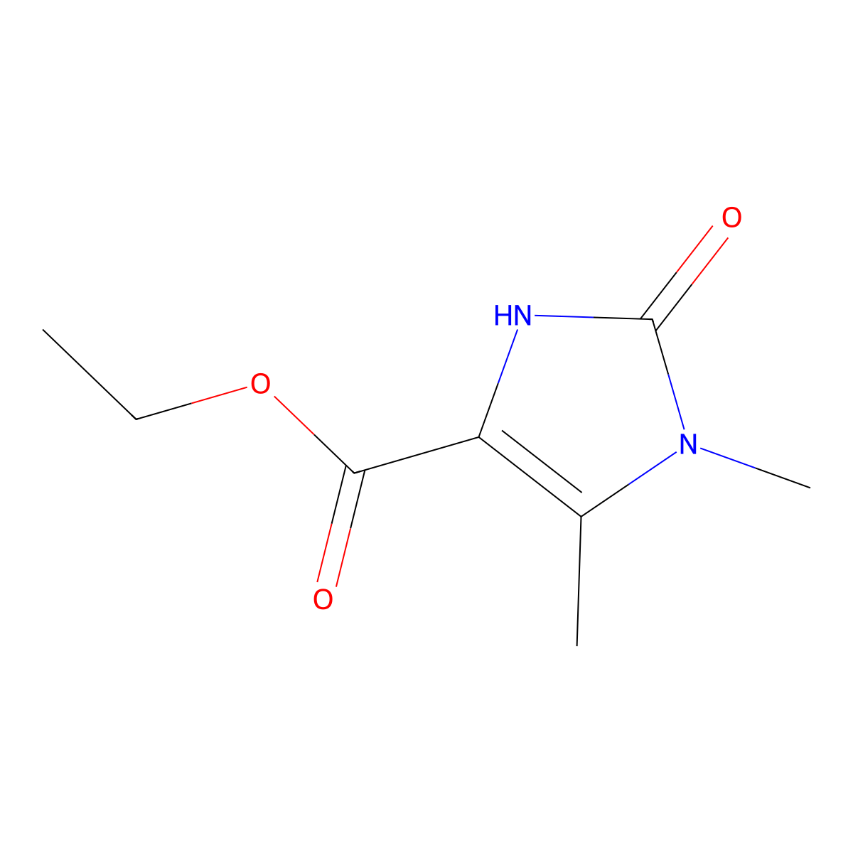 ethyl 1,5-dimethyl-2-oxo-2,3-dihydro-1H-imidazole-4-carboxylate molecular structure, CAS 1100817-26-2