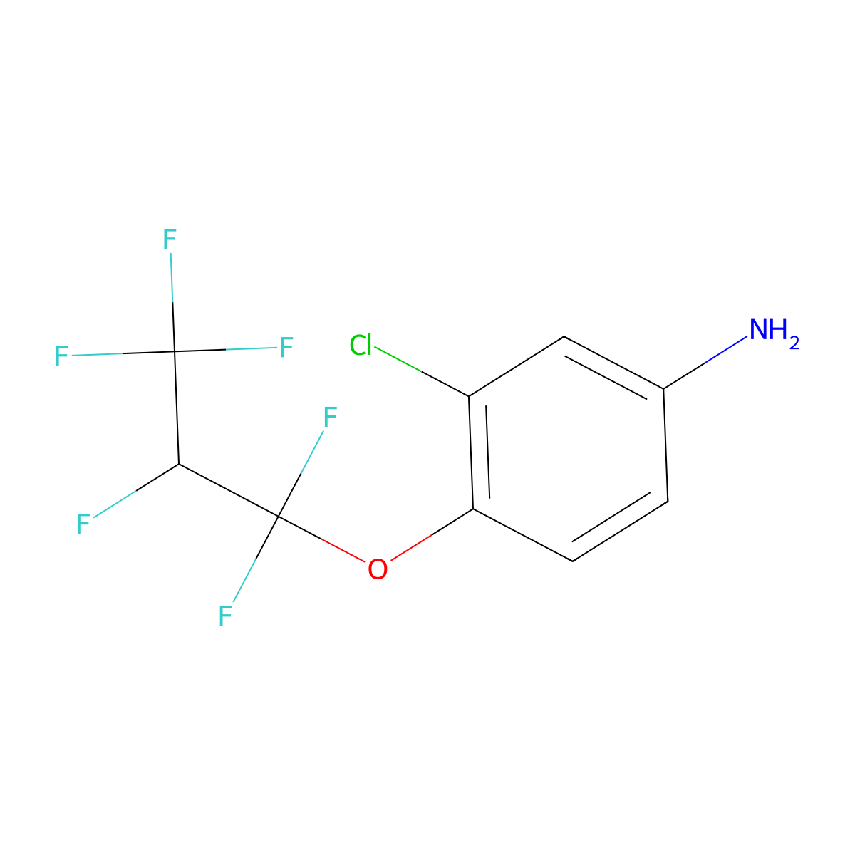 3-Chloro-4-(1,1,2,3,3,3-hexafluoropropoxy)aniline molecular structure, CAS 1100832-66-3