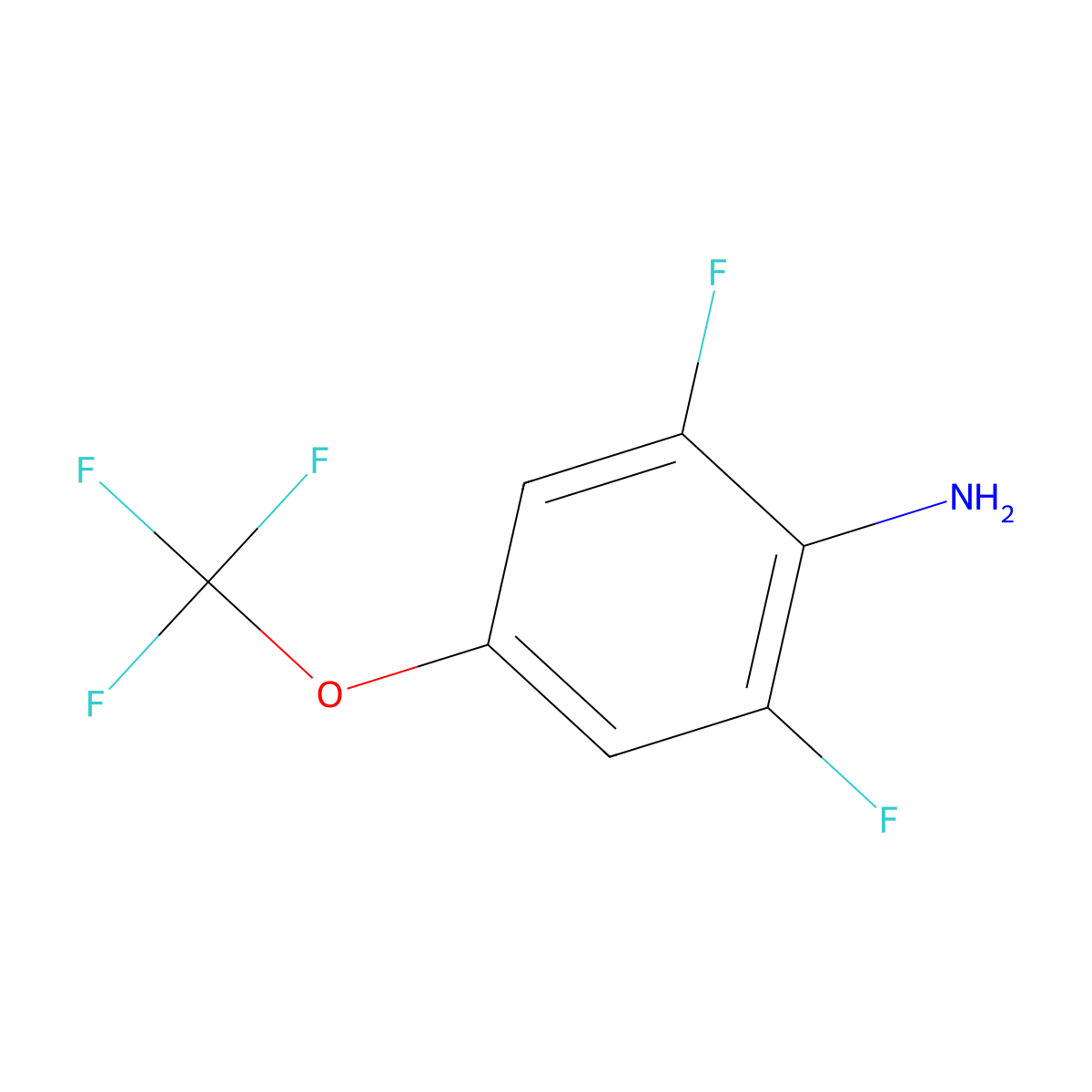 2,6-Difluoro-4-(trifluoromethoxy)aniline molecular structure, CAS 1100833-35-9
