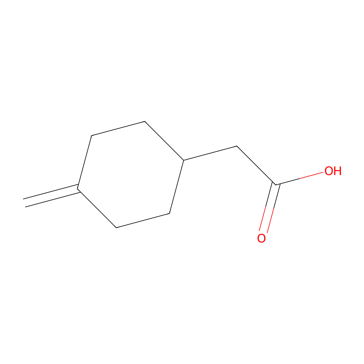 2-(4-Methylidenecyclohexyl)acetic acid molecular structure, CAS 1100849-07-7