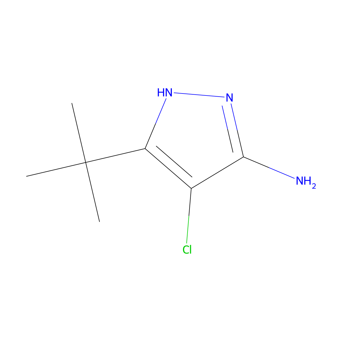 5-(tert-Butyl)-4-chloro-1H-pyrazol-3-amine molecular structure, CAS 110086-11-8