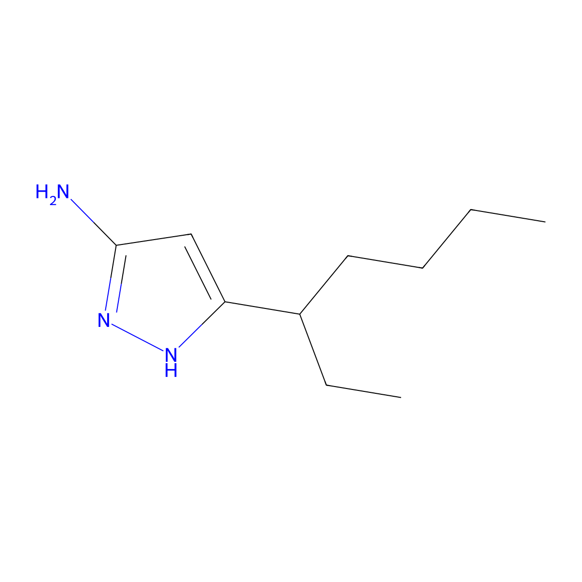 3-(heptan-3-yl)-1H-pyrazol-5-amine molecular structure, CAS 110086-14-1
