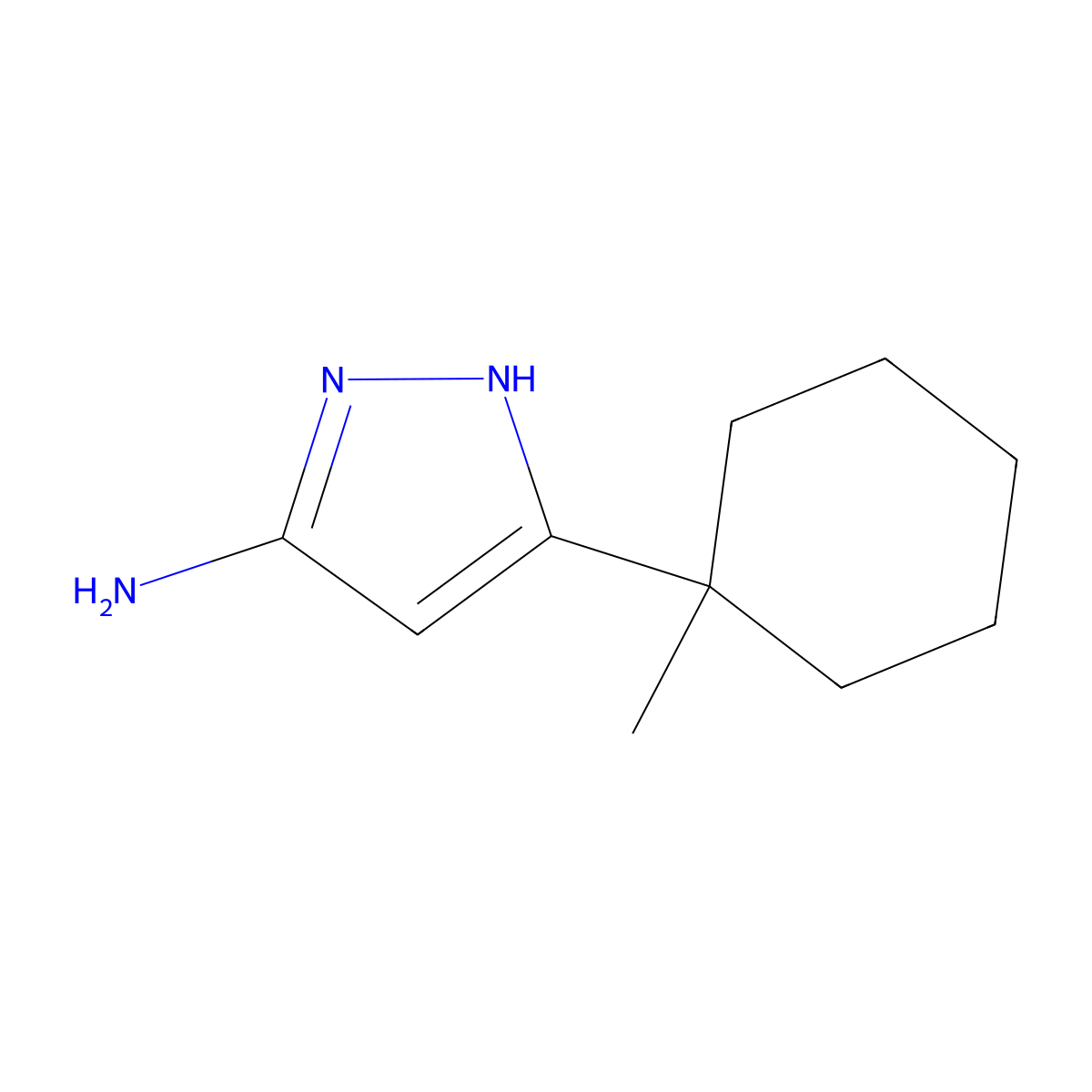 3-(1-Methylcyclohexyl)-1H-pyrazol-5-amine molecular structure, CAS 110086-31-2