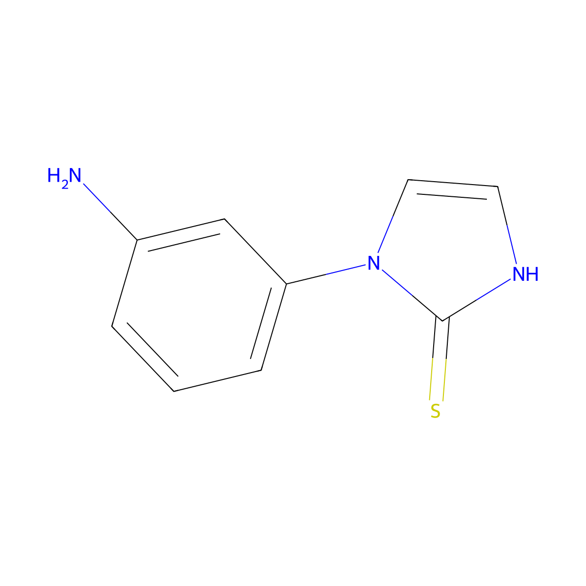 1-(3-aminophenyl)-1H-imidazole-2-thiol molecular structure, CAS 110086-87-8