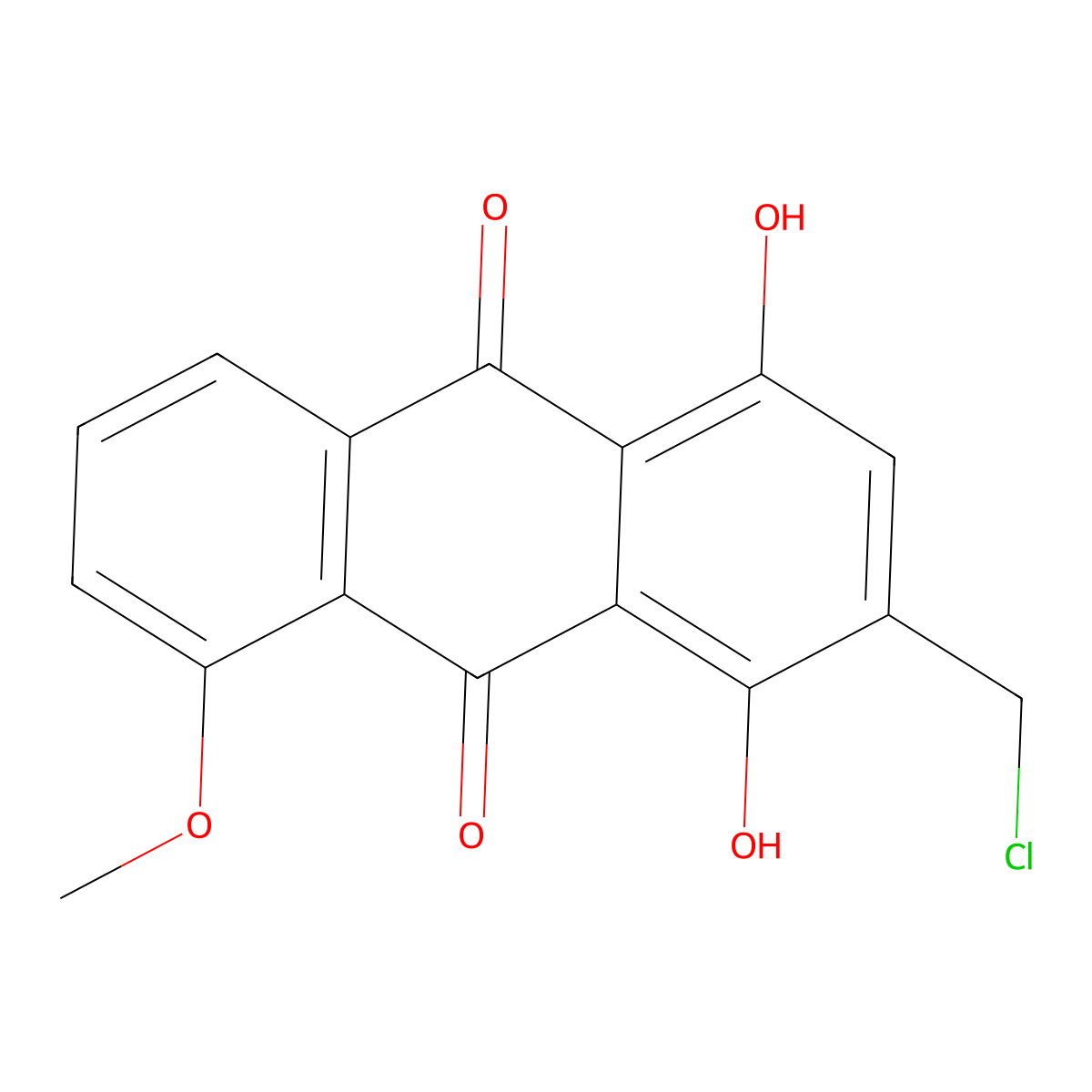 2-(Chloromethyl)-1,4-dihydroxy-8-methoxyanthracene-9,10-dione molecular structure, CAS 110086-97-0